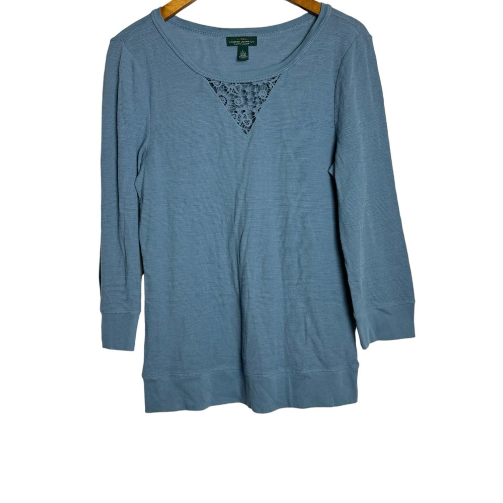 LRL Lauren Jeans Co Waffle Knit Long Sleeve Top